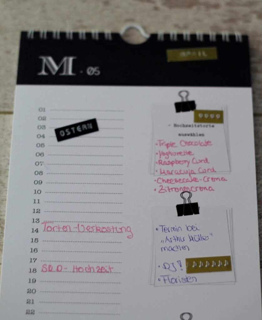 Kalender Hochzeitsplanung2